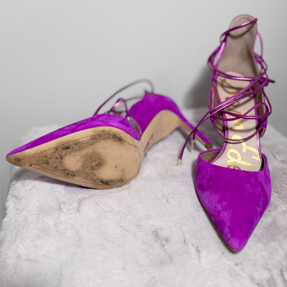 Purple Lace-Up Women's Heels